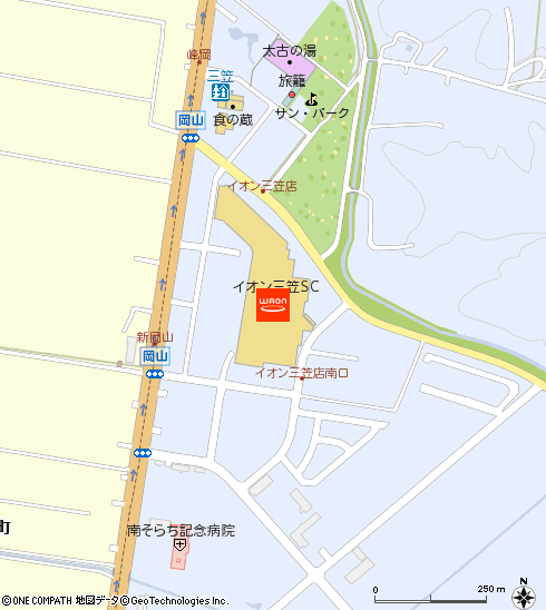 イオンスーパーセンター三笠店付近の地図